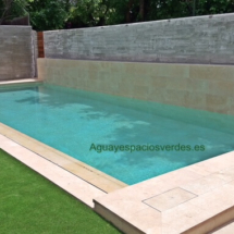 Piscina desbordante con cascada